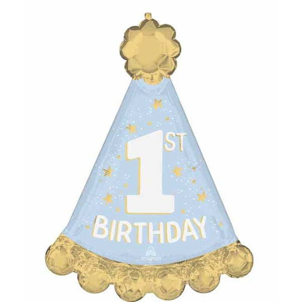 Mister 1st Birthday Hat Foil Balloon, 34 Inch
