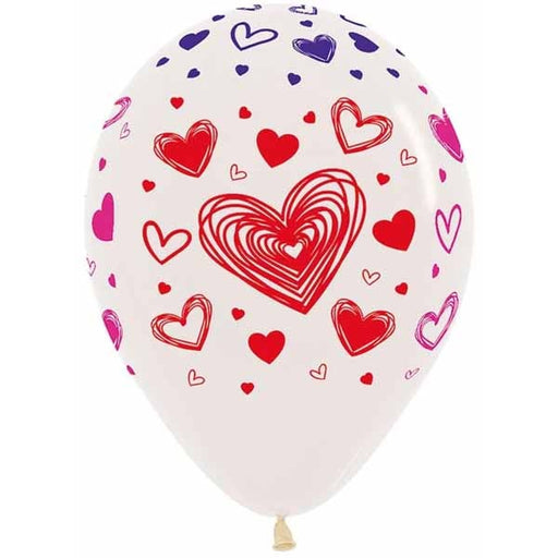 HEARTS CRYSTAL CLEAR 11" SEMPERTEX 50/BG