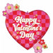 25" Checkerboard Happy Valentine's Day Heart Foil Balloon