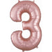 34-Inch Rose Gold Number 3 Balloon
