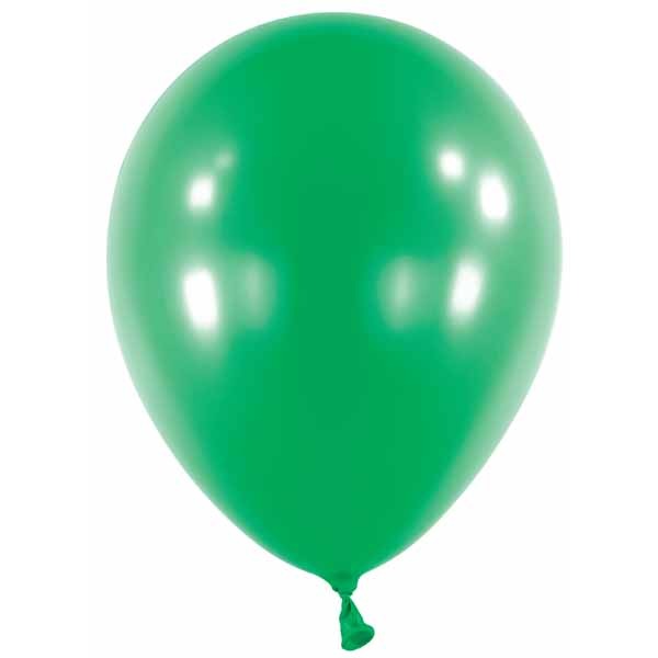 Anagram 5-Inch Metallic Green Latex Balloons, 100 Count