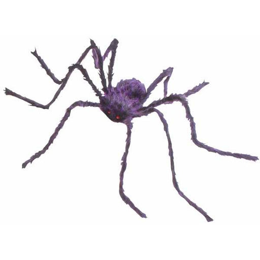50-Inch Purple Poseable Hairy Spider Halloween Decoration