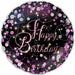 Happy Birthday Pink Dots 18-Inch Foil Balloon