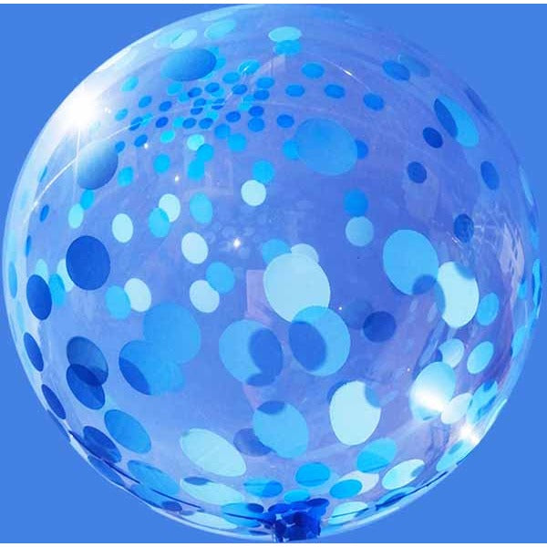 18-Inch Clear Bubble Balloon with Blue Dots