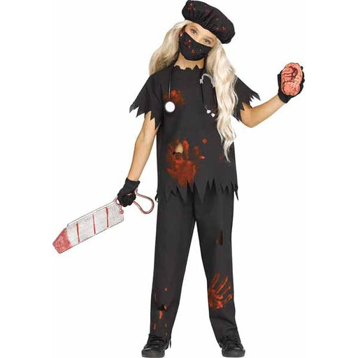 Costume de médecin mortel pour enfant, taille L 12-14 ans