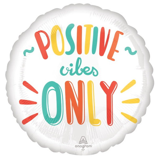 Positive Vibes 18-Inch Round Foil Balloon