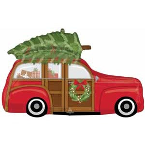 Woody Wagon with Tree 32-Inch Christmas Foil Balloon