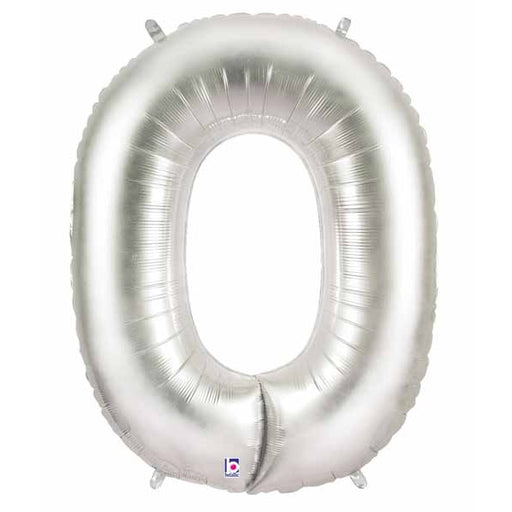 34-Inch Silver Number 0 Megaloon Balloon