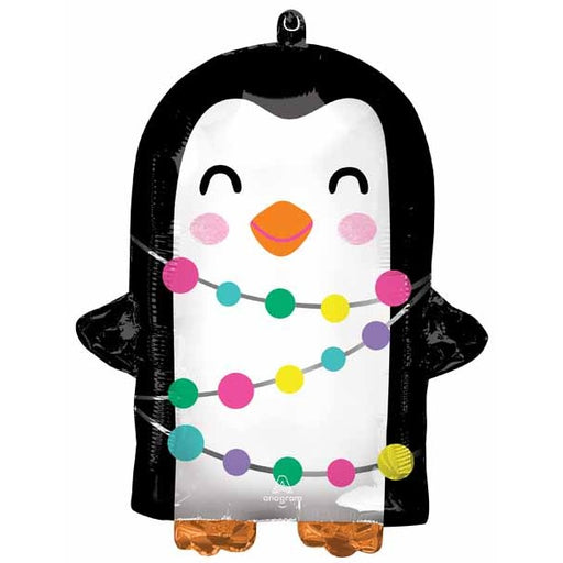 Holiday Penguin 18-Inch Junior Shape Foil Balloon