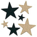 GLITTERED FOIL STARS ASST SIZES 6/PK