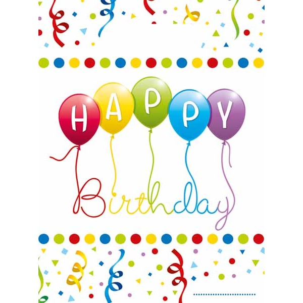Happy Birthday Streamers Plastic Party Bags, 6 Pack