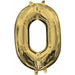 16" White Gold Number 0 Balloon