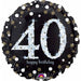 Sparkling 40th Birthday Jumbo Holographic Foil Balloon, 28 Inch