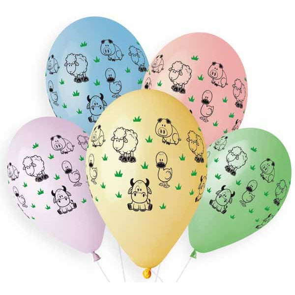 Gemar 13-Inch Assorted Animal Print Latex Balloons, 50 Count