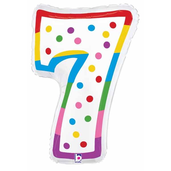 Number 7 Birthday Candle Foil Balloon, 24 Inch
