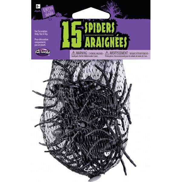 Creepy Creature Halloween Spiders, 15 Count