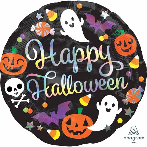 Iridescent Halloween 18 Inch Round Foil Balloon