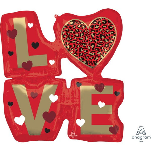 Love Animal Print 29-Inch Shaped Foil Balloon