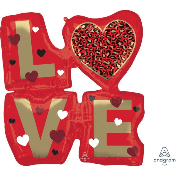 Love Animal Print 29-Inch Shaped Foil Balloon