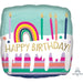 Happy Birthday Frosted Striped Cake 18-Inch Foil Balloon