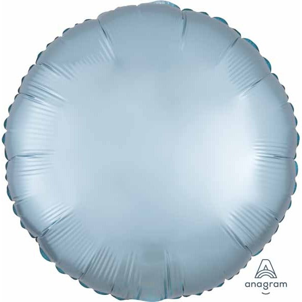 18-Inch Pastel Blue Satin Round Foil Balloon