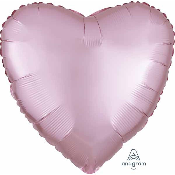 18" Pastel Pink Satin Luxe Heart Foil Balloon