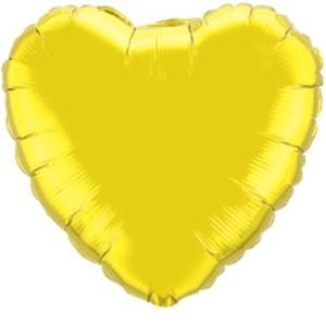 9-Inch Citrine Yellow Heart Foil Balloon