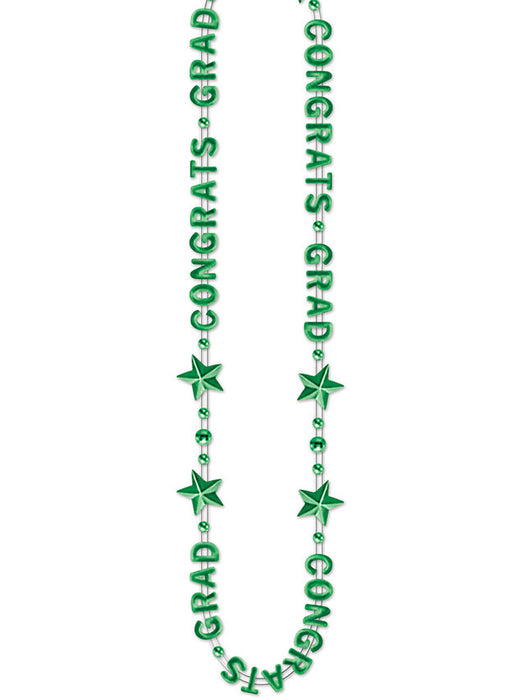 Green Congrats Grad Medallion Necklace (1/Pk)