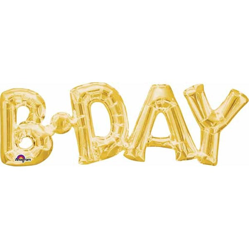 Gold BDAY Block Letter Foil Balloon