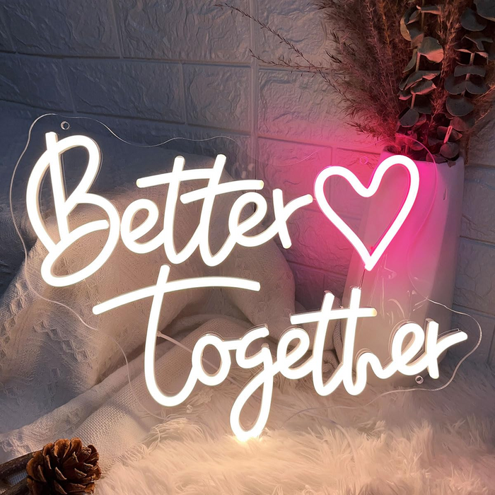 Better Together Custom Neon Sign for Romantic Occasions