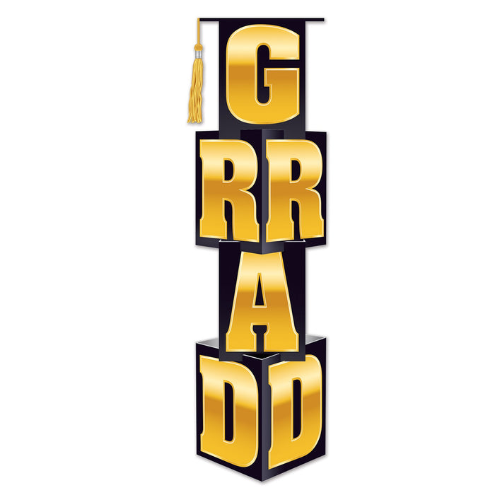 GRAD COLUMN 3'9"X12" BLACK & GOLD
