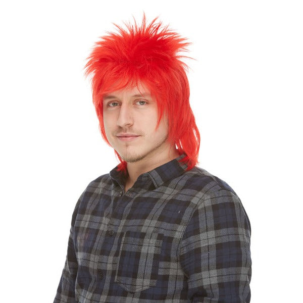 Red British Rockstar Costume Wig