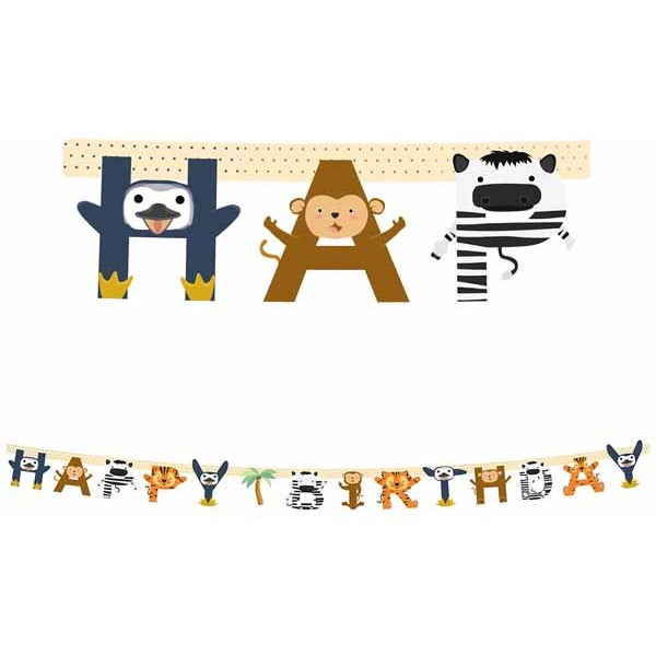 Zoo Happy Birthday Die-Cut Paper Banner