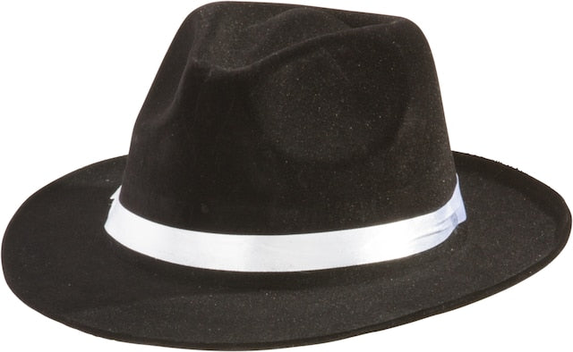 Black Felt Gangster Hat - Small Size
