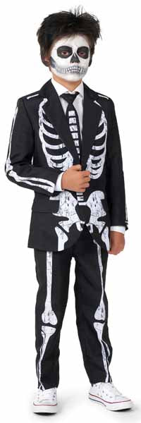 Suitmeister Boys' Skeleton Grunge Costume Suit, Medium