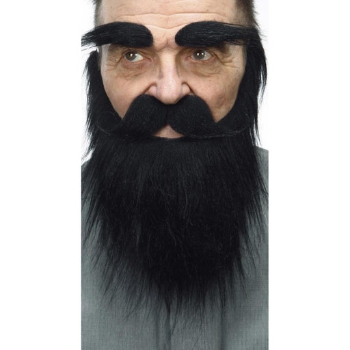 Medieval King Black Moustache, Beard and Eyebrow Set