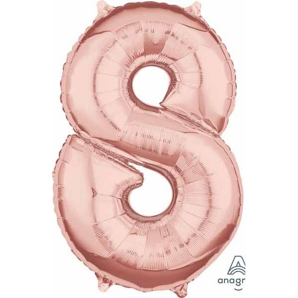 26-Inch Rose Gold Number 8 Balloon