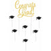 Congrats Grad! Black and Gold Cake Topper