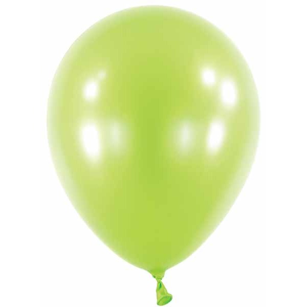 Anagram Metallic Kiwi Green 5-Inch Latex Balloons, 100 Count