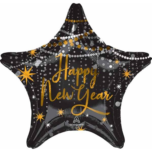 Midnight Hour Happy New Year 19" Star Foil Balloon