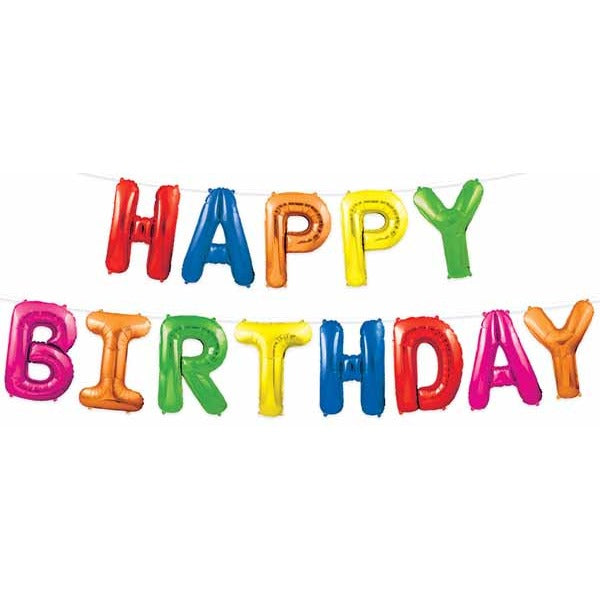 Multicolor Happy Birthday Balloon Streamer