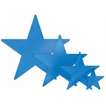 Blue Foil Star Decoration, 5 Inch