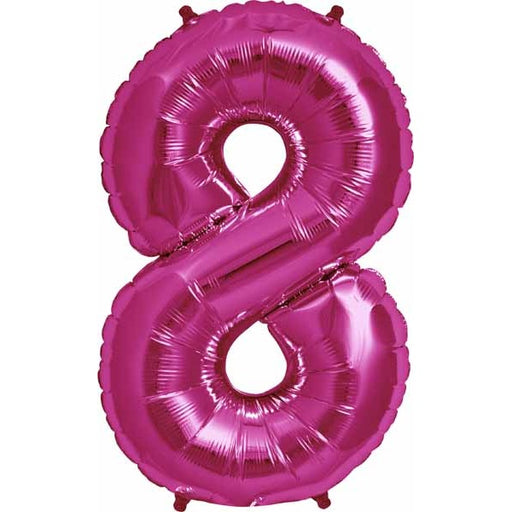 34-Inch Magenta Number 8 Balloon