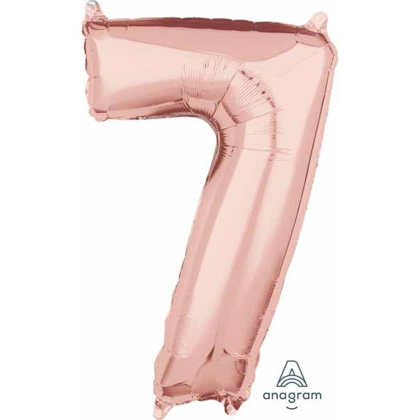 Rose Gold Number 7 Balloon, 26 Inch