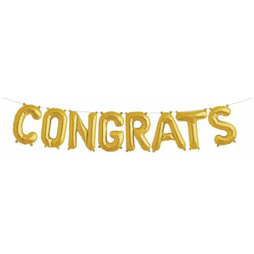Gold CONGRATS 16-Inch Block Letter Balloon Kit