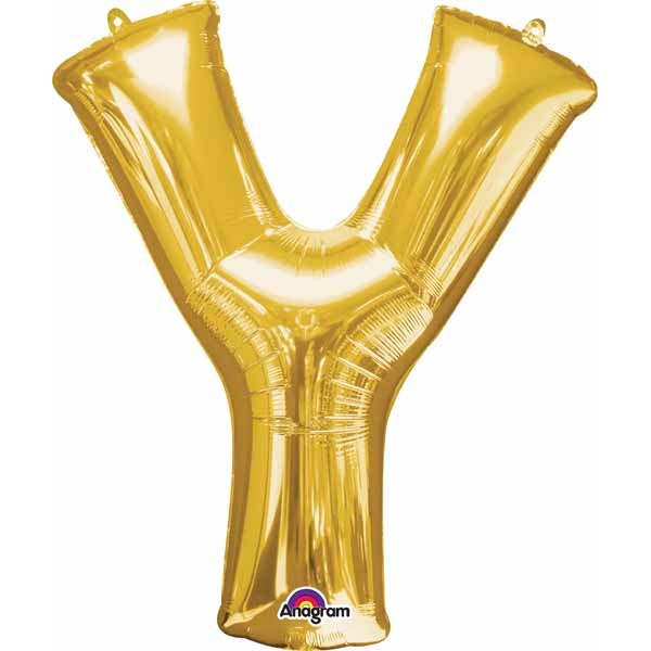 Gold Letter Y 16-Inch Air-Fill Foil Balloon