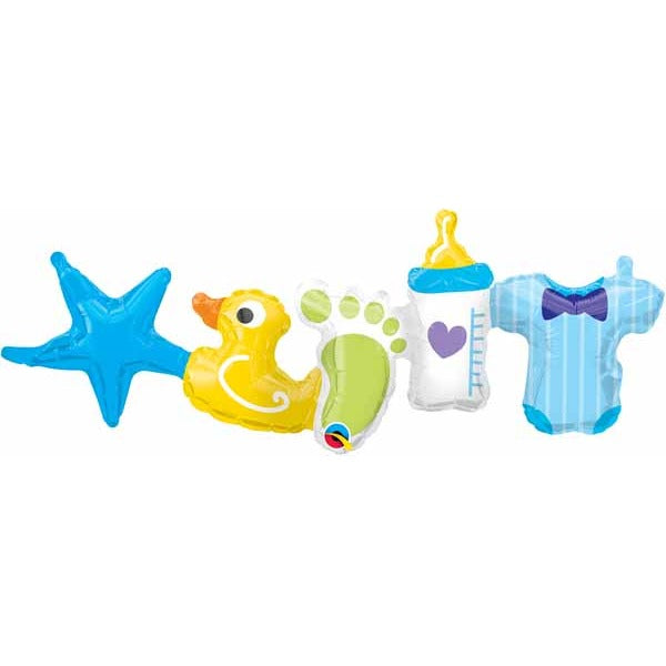 Baby Boy Blue Foil Balloon Garland