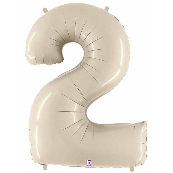 Megaloon Number 2 Balloon in White Sand, 34 Inch