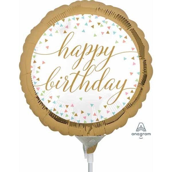 Pastel Confetti Birthday 9-Inch Round Foil Balloon