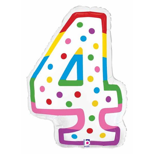 Number 4 Birthday Candle Foil Balloon, 24 Inch